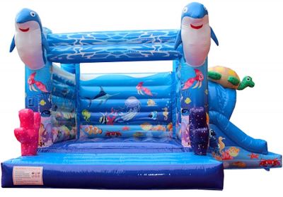 Hüpfburg Delfin mit Rutsche 