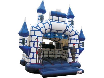 Hüpfburg Ritterburg (blau-weiß) 