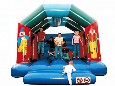 Hüpfburg Clowns mit Dach 